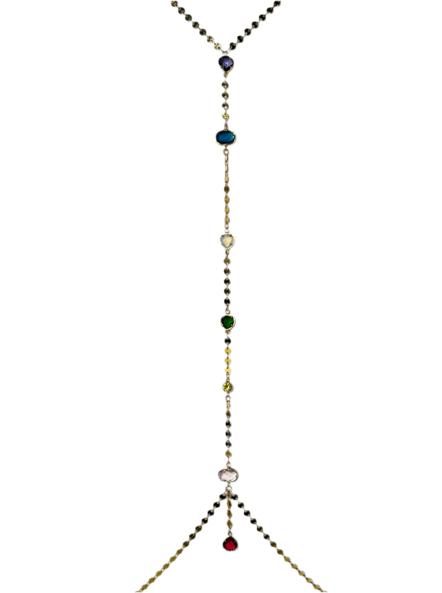 chakra allegra lariat gold body chain