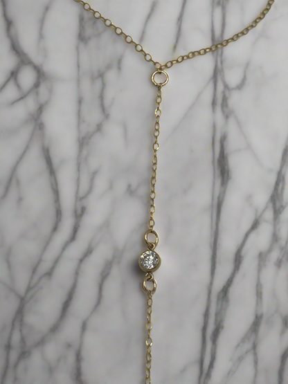 Delicate Crystal Hand Chain in 14k Gold Fill