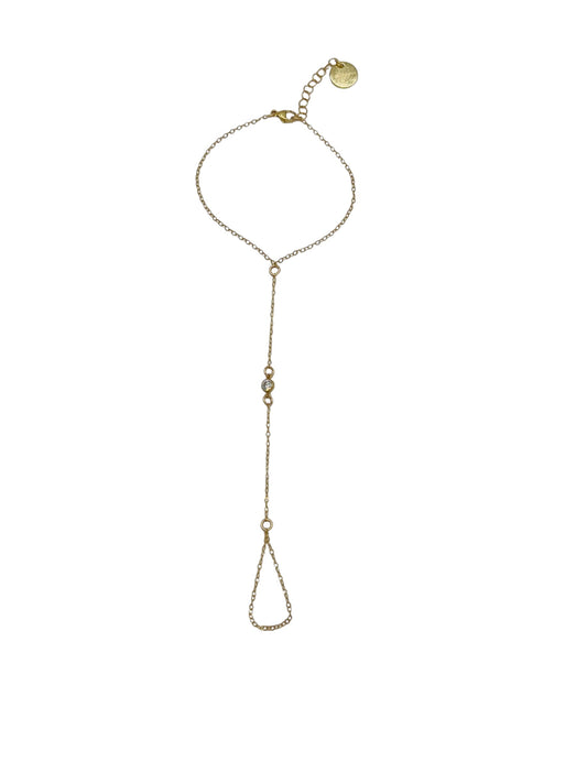 Delicate Crystal Hand Chain in 14k Gold Fill