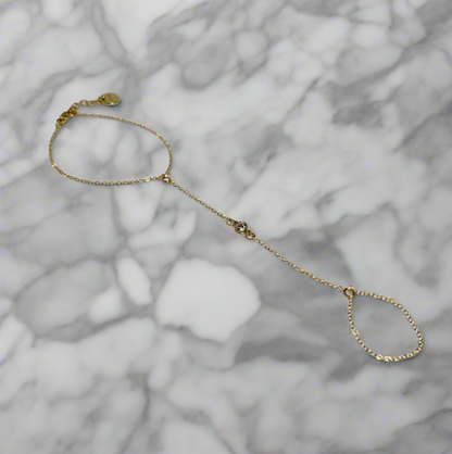 Delicate Crystal Hand Chain in 14k Gold Fill