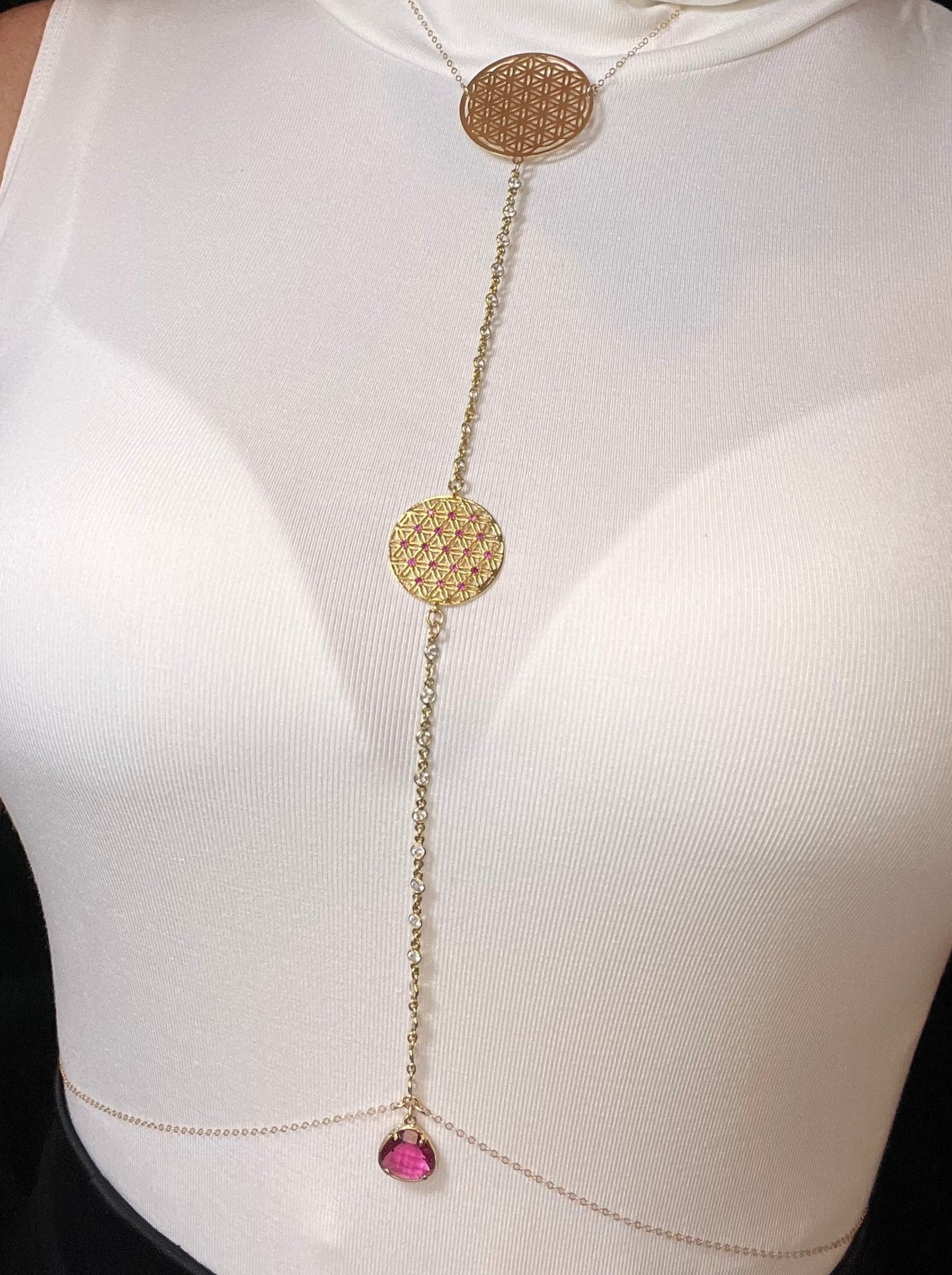 sacred flower lariat body chain